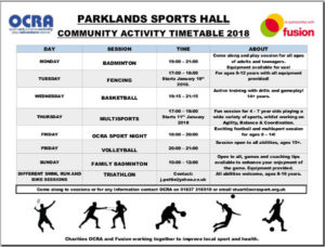 Parklands timetable Jan2018 Parklands timetable Jan2018